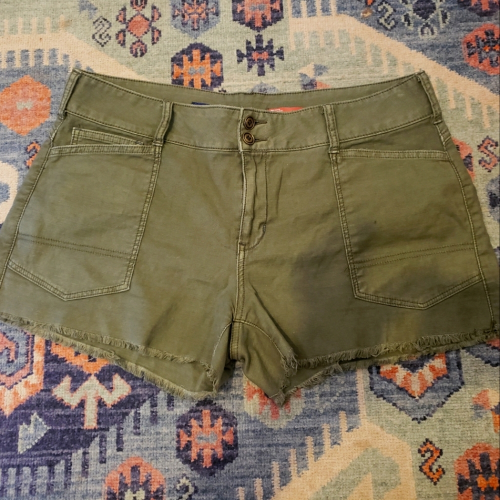 Anthropology Pilcro The Wanderer low-rise cargo cutoffs Size 32
